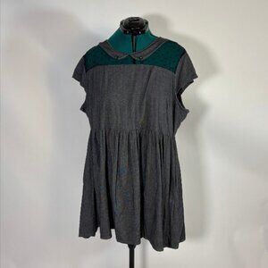 Modcloth Graphite Grey Peter Pan Collar Dress with Pockets
